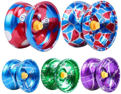 Dual Purpose Yoyo, 5 Pièces Yoyo en Alliage D'aluminium, Réactif, Professionnel ,Compétitif, Conçu pour Les Débutants