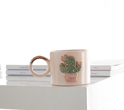 KAKTUS 240ml,Keramik Tasse,Tasse,Kaffeetasse,Teetasse,Handgemachte becher,Keramik Kaffeebecher,Für Cappuccino,Latte, Heiße Kakao Oder Heißes Tee,Weihnachten Geschenk,Geschenk für Frauen