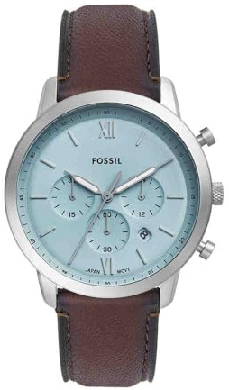 FOSSIL Neutra Uhr für Herren, Quarz-Chronographenwerk mit Lederarmband