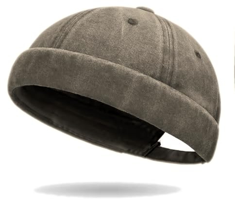Van Der Rich ® - Cap Reiner Baumwoll Hat Docker Verwaschen Verstellbare Kappe - Herren (Braun)