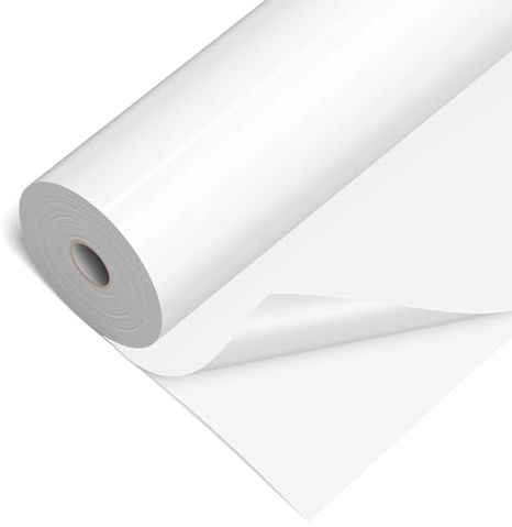 LIKCUT Vinylfolie Plotter Weiß, 30,5cm x 1524cm Selbstklebend Plotterfolie Vinyl für alle plottermaschine, Permanente Vinyl für Bastelprojekte, Schilder, Scrapbooking
