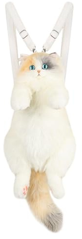 Simulation Pour Chats: Animaux Faits À La Main En Chat, Sac À Dos De Chat Calico Rempli De Calic, Sac D'Animaux Fait À La Main En Peluche | Jouet De Sac À Dos En Peluche, Modèle standard - pas