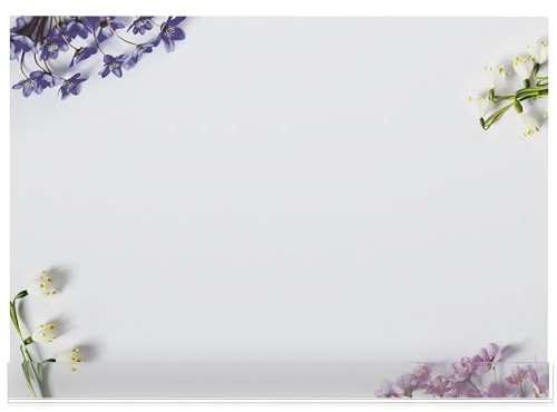 Schreibtischunterlage Blumen DIN A2 mit Schutzleiste – 25 Blatt Papier – Notizblock groß floral – Schreibunterlage Büro, Homeoffice & Arbeitsplatz – inkl. Zusatzblatt