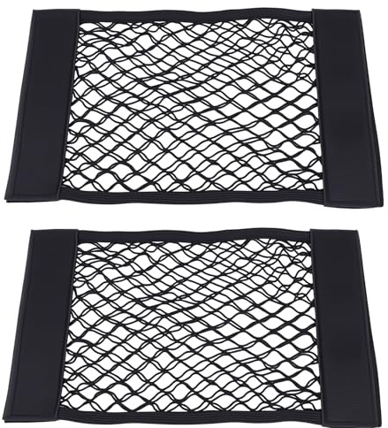 LEMLIN 2 Piezas Bolsa Red para Maletero Coche 40x25cm - Organizador Maletero Coche con Cierre de Velcro - Accesorios Coche para Ordenar Equipaje