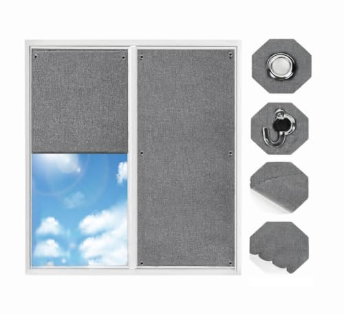 ZOYIZEN Verdunkelungsrollo ohne Bohren 116x120cm, Baumwoll-und Leinenstoff