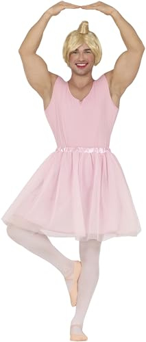 FIESTAS GUIRCA | Disfraz de Bailarín de Ballet (52-54/L) - Mono y Tutú - Disfraces de Danza y Ballet para Despedidas de Soltero, Carnaval y Fiestas de Disfraces - Ideal para Hombres Adultos - Rosa
