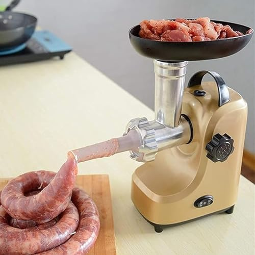FHRKA Poussoir à saucisses électrique, Stable, Durable et Silencieux, Hachoir à Viande en Acier Inoxydable avec Lames et tête de Lavement