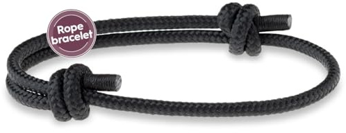 Motti Way Nautisches Armband Für Männer Und Frauen, Strapazierfähiges Schwarzes Segelarmband Herren, Stilvolle Accessoires, Verstellbare Robuste Schnur Unisex-Surf-Armbänder