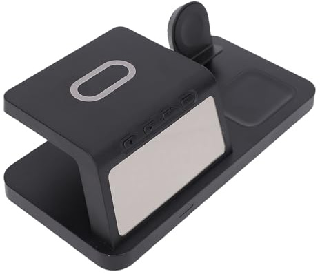 VBESTLIFE WLAN -Ladestation mit 15W Schnellem Lade- und Wecker, 3 in 1 Ladegerät für Telefonische Watch -Ohrhörer, Qi Zertifiziert für OS X Android