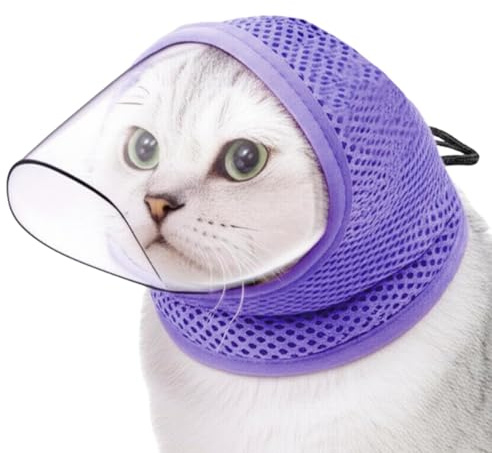 Gazocua Cat Muzzle for Claw Cutting, Bite Resistant and Breathable Adjustable Soft Face Protection, Cat Head Cover - For Home Use Costumes Nail Care Protection Biting