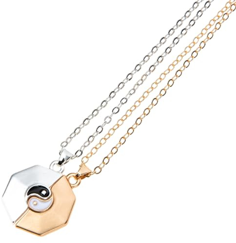 MUCKLILY Couple Gossip Necklace Magnetic Couples Necklace for Valentine's Day Neck Chain to Wear Together