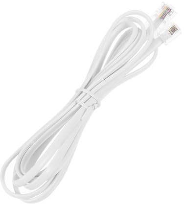 OSOLADY Cavo Telefonico Spina Rj11 a Rj45 6p4c a 8p8c Bianco 4 Conduttori, Prolunga per Telefono Fisso Connessione Stabile, per Fax Modem e Segreteria Telefonica Fino a 25 Metri