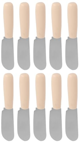 SUPVOX 10 Couteaux à Beurre Ménagers en Acier Inoxydable avec Manche en Plastique, Spatules Cuisine Ergonomiques, Taille Moyenne, pour Tartiner Beurre, Fromage et Pâtisserie la Maison