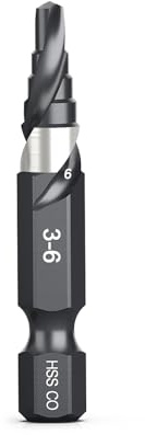 M35 Cobalt HSS Step Drill Bit, Small Spiral Flute Step Bit, Metric 3-6mm | EDC Cone Drill Bit, TiN Coating, Smooth Drilling, for Metal, Carbon Steel, Stainless Steel, Wood, Plastic