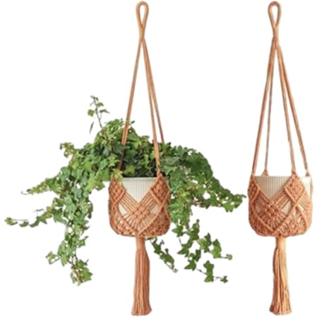 Genérico Soporte Colgante para Plantas De - 2 Unidades De Cestas Colgantes para Plantas - Decoración Boho Moderna para Techo, Maceteros Colgantes para Interior Y Exterior