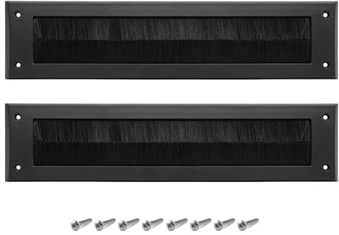 Internal Letterbox Draught Excluder (Pack of 2) 13.5 Inch (34.2cm) PVC Draught Letter Plate Seal Letter Box Flap - Prevents Draughts Coming Through Box - for Wooden or uPVC Doors (Brown Without Flap)