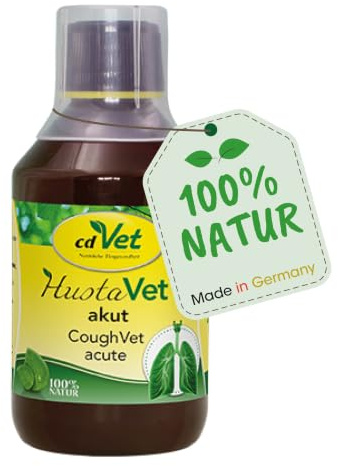 HustaVet akut 250ml: Flüssiges Ergänzungsfuttermittel für atmungsempfindliche Pferde, mit Fenchel und Anis von cdVet