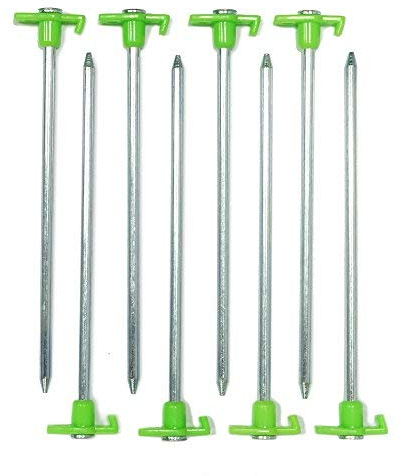 Felsbodennagel Rock Peg von outdoorer, Erdnagel, 23 cm Heringe, 8 Stück Packung mit Transportbeutel - Zeltheringe aus Stahl für harte Böden