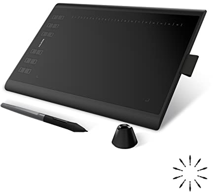 HUION Inspiroy H1060P Graphics Drawing Tablet with 8192 Pressure Sensitivity Battery-Free Stylus and 12 Customized Hot Keys, 10 x 6.25 inches Digital Art Tablet for Mac, Windows PC and Android