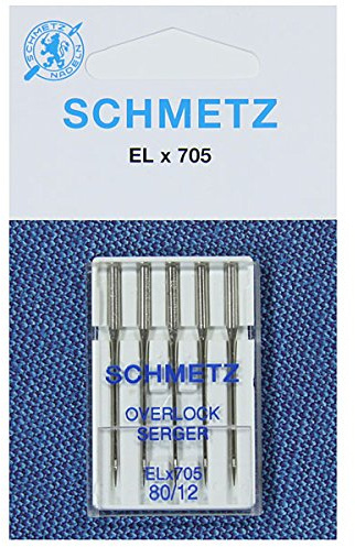 Schmetz Nähmaschinen-Nadeln, 89 Größen, 3 Stück + 1 Nadeleinfädler Overlocker 80/12 (ELx705 80) Single Packet