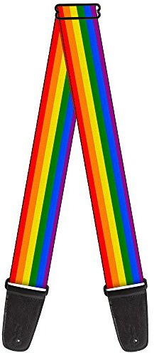 Buckle-Down GS-W30693 Gitarrengurt, 5 cm breit, Motiv Flag Pride Rainbow