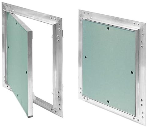 SYSTERM Revisionsklappe 300x300mm Gipskarton 12,5mm KRAL10 Revisionstür Revision Wartungstür 30x30cm Wartung Reinigungsklappe Wartungsöffnung mit Aluminium-Rahmen Feuchtraumgeeignet grün Trockenbau