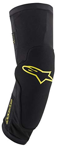 Alpinestars Protector de rodilla Paragon Plus para hombre, color negro y amarillo ácido, talla L