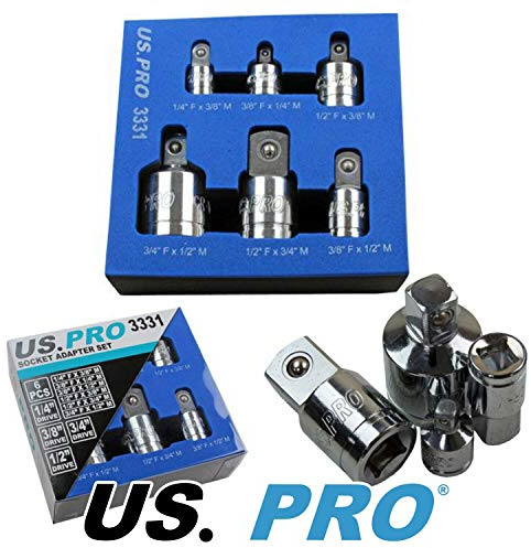 US pro 6 Piezas Enchufe Adaptador Set 0.6cm, 1cm,1.3cm &1.9cm Reductores B331