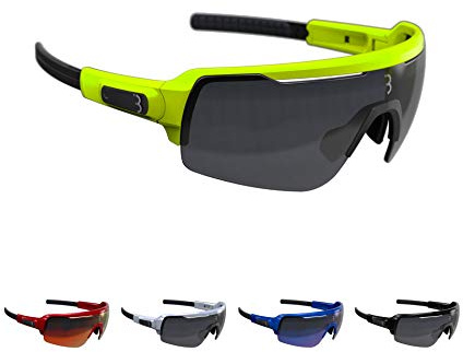 BBB Cycling Fahrradbrille Commander | Herren und Damen Sportbrille Sonnenbrille Radsport | mit DREI Wechselgläsern | Polycarbonat | MTB Rennrad Urban | Glänzend Gelb | BSG-61, 54 x 158 x 153 mm