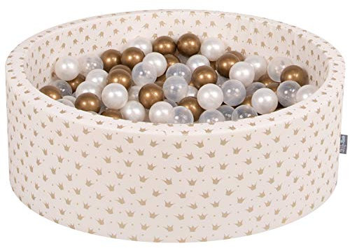 KiddyMoon OK30D-278 Bällebad, Golden-Ecru: Golden/Transparent/Perle, 90x30 cm (1er Pack)