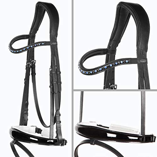Heinick-Reitsport edle Soft Trense Performance Lackleder Weiß ~ Genf ~ konisches RH Größe Vollblut/Cob