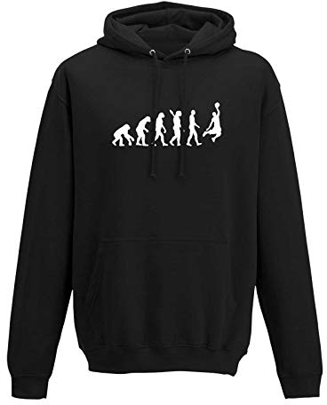 Hoodie Evolution Basketball Dunking Sport Jordan NBA 10 Farben Herren XS - 5XL DBB Alba Brose 46ers Olympia Bulls Celtics Spurs, Größe:XS, Farbe:schwarz - Logo Weiss