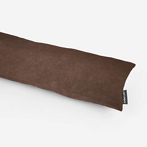 SCHÖNER LEBEN. Zugluftstopper Kunstleder Dust Uni braun div. Größen, Auswahl:80cm Länge