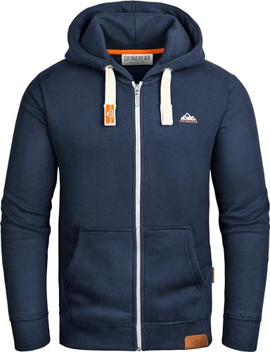 Grin&Bear Pull à Capuche pour Hommes Veste à Capuche avec de Logo, GEC022, Bleu Marine L