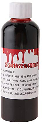 Faux sang professionnel, accessoire de maquillage d'Halloween spécial cicatrices de plaies, sac de sang, accessoires de déguisement de zombie pour enfants et adultes (100 ml)