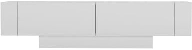 HOMITIS Calicosy Meuble TV 2 Portes Blanc Matera - L150 cm - en Panneaux de Particules - Meuble Gain de Place - pour Salon - L150 x l31,5 x H41,6 cm