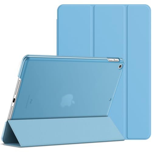 JETech Hülle für iPad 9./8./7. Gen 10,2, Blau | Für iPad 10,2 (2021/2020/2019), Schlanke Transluzent Rückseite, Dreifach-Ständer, Auto Schlafen/Wachen, Leichter Stoßschutz