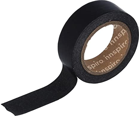 INNSPIRO Washi maskeringstejp svart 15 mm x 10 m enkel serie basic