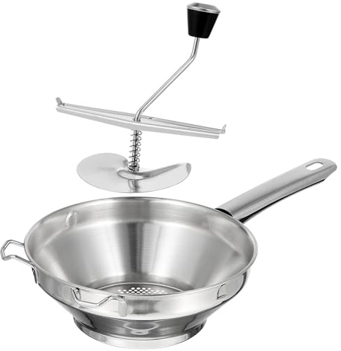 Cabilock 1pc Stainless Steel Potato Manual Presser for Effortless Mashing for Potatoes and Food Non- Handle for Silver