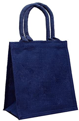 Roseley Small Jute Bag Plain Blue (H25xW24)