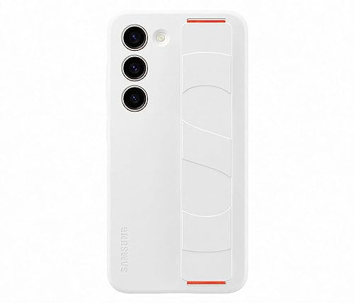 Samsung Silicone Grip Smartphone Case EF-GS911 für Galaxy S23, Handy-Hülle, Fingerhalterung, Schlankes Design, White