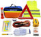 WAIZHIUA 12Pcs Car Emergency Tool Kit, Europa Pannenhilfe Auto Auto Sicherheit Kit Autopanne Kit mit Warndreieck, Warnweste, Abschleppseil, Auto Sicherheit Hammer, Aufbewahrungstasche