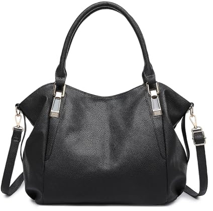 Miss Lulu Women's Tote Bag, Soft PU Leather Shoulder Bag, Fashion Large Handbag for Working Ladies, Simple Elegant for Office Travel School Library Shopping