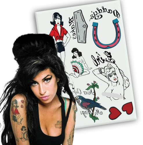 Yatatu - Temporary Tattoo Set - Amy Costume - Carnival - Halloween - Cosplay (Full sheet)