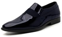 QUEEN HELENA Moccasini Lucidi Eleganti Uomo Scarpe Basse Comode U1805 (Blu, Sistema Taglie Calzature EU, Adulto, Uomo, Numero, Media, 42)