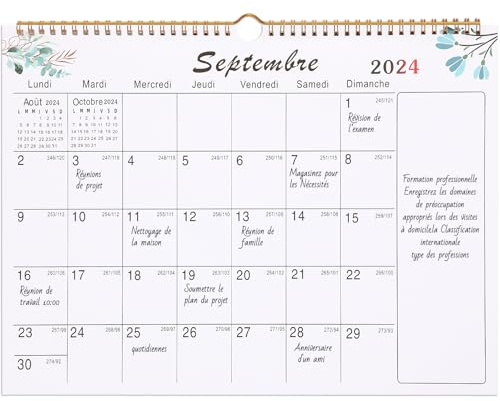 Calendrier Mural 2024 2025, [16 Mois]Calendrier Familial 24-25 Français, Grand Organisateur Familial Planificateur Mural - Septembre 2024 à Décembre 2025 - Calendrier de Bureau Mensuel - 30 x 40 cm