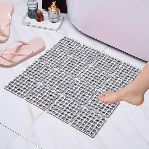 Tappetino Doccia Antiscivolo,60x60cm Tappetino Doccia Antiscivolo Banbini,Tappeto Doccia con Ventose e Fori di Drenaggio,Tappeto Pedana Doccia Resistente alla Muffa e Lavabile in,100% senza BPA