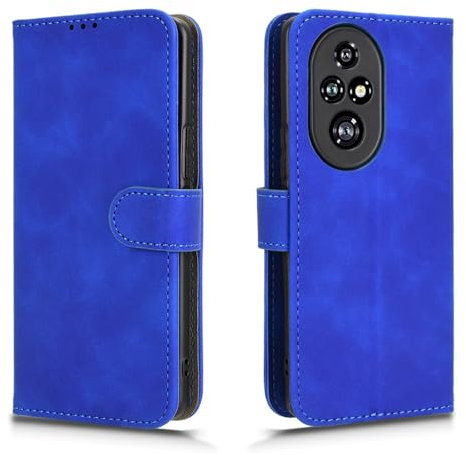 HAOYE Funda para Huawei Honor 200 Pro, Funda Tapa Libro Movil Carcasa PU Cuero Case Cover con [Protección Completa] [Ranura Tarjeta][Función Soporte], Azul
