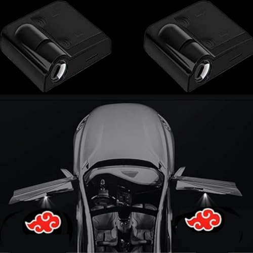 yufana Two Pack Wireless Door HD Projector Light, Door Welcome LED Light, HD Projector Welcome Light, Personalised Door Sign Light Projector, Suitable for All Cars (Yunduo Logo)