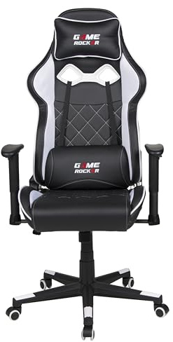 GAME ROCKER Gaming Stuhl G-20 Kunstleder schwarz/weiß, bis 110 kg belastbar